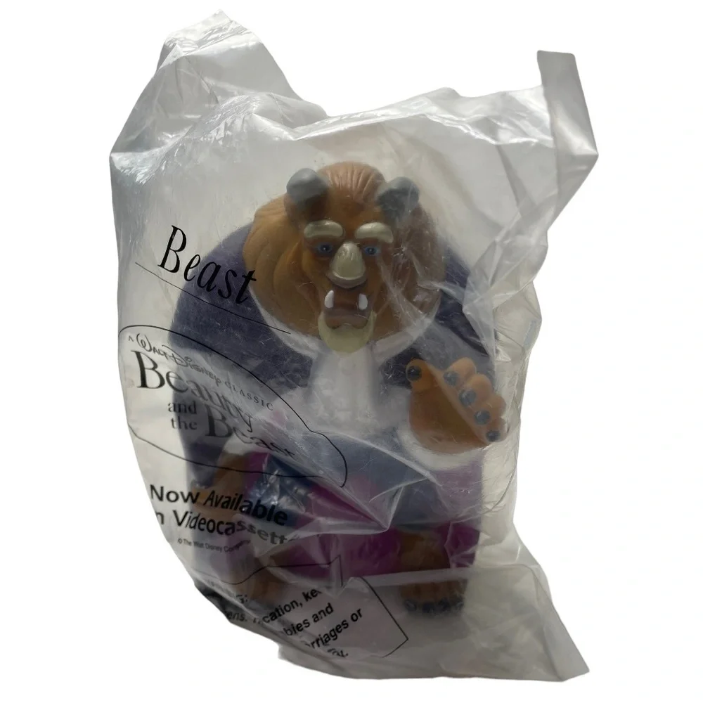 NIB Vintage 90’s Pizza Hut Beauty And The Beast Rubber Beast Hand Puppet
